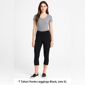 T Tahari Black High Waist Ponte Leggings Size XL